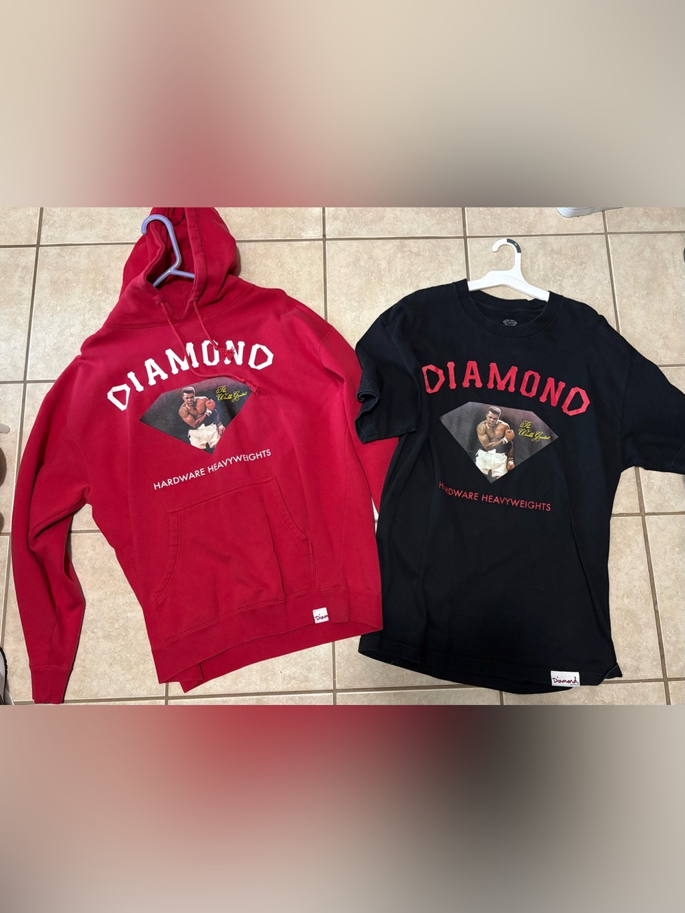 Diamond Supply Co. Muhammad Ali Kids Red Hoodie & Black Tee Set